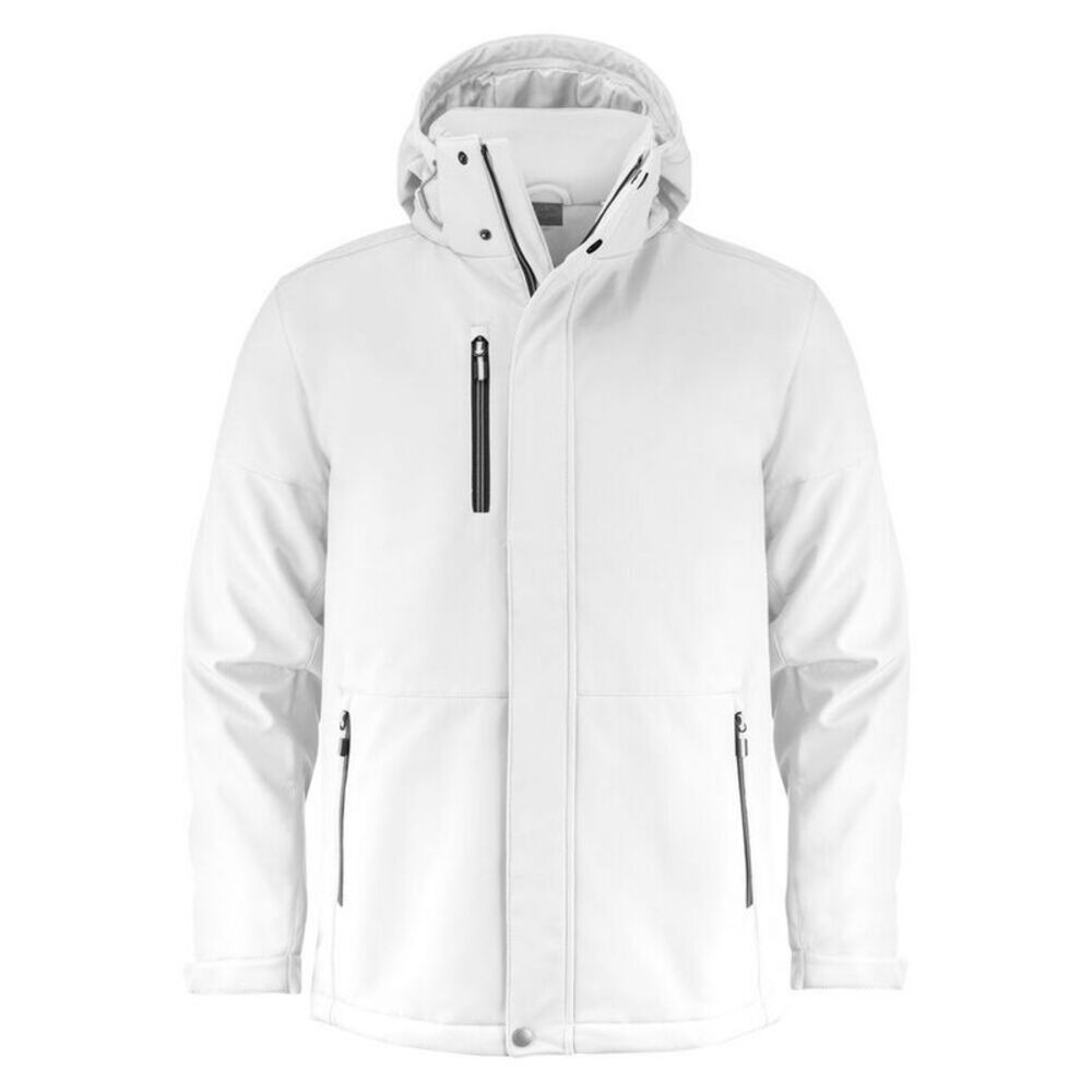 Printer Mens Overlanding Soft Shell Jacket / White